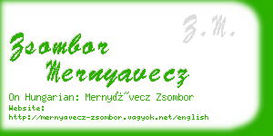 zsombor mernyavecz business card